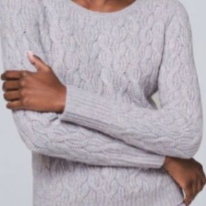 White House Black Market Cable Knit Twist Sweater in Lilac Size XS